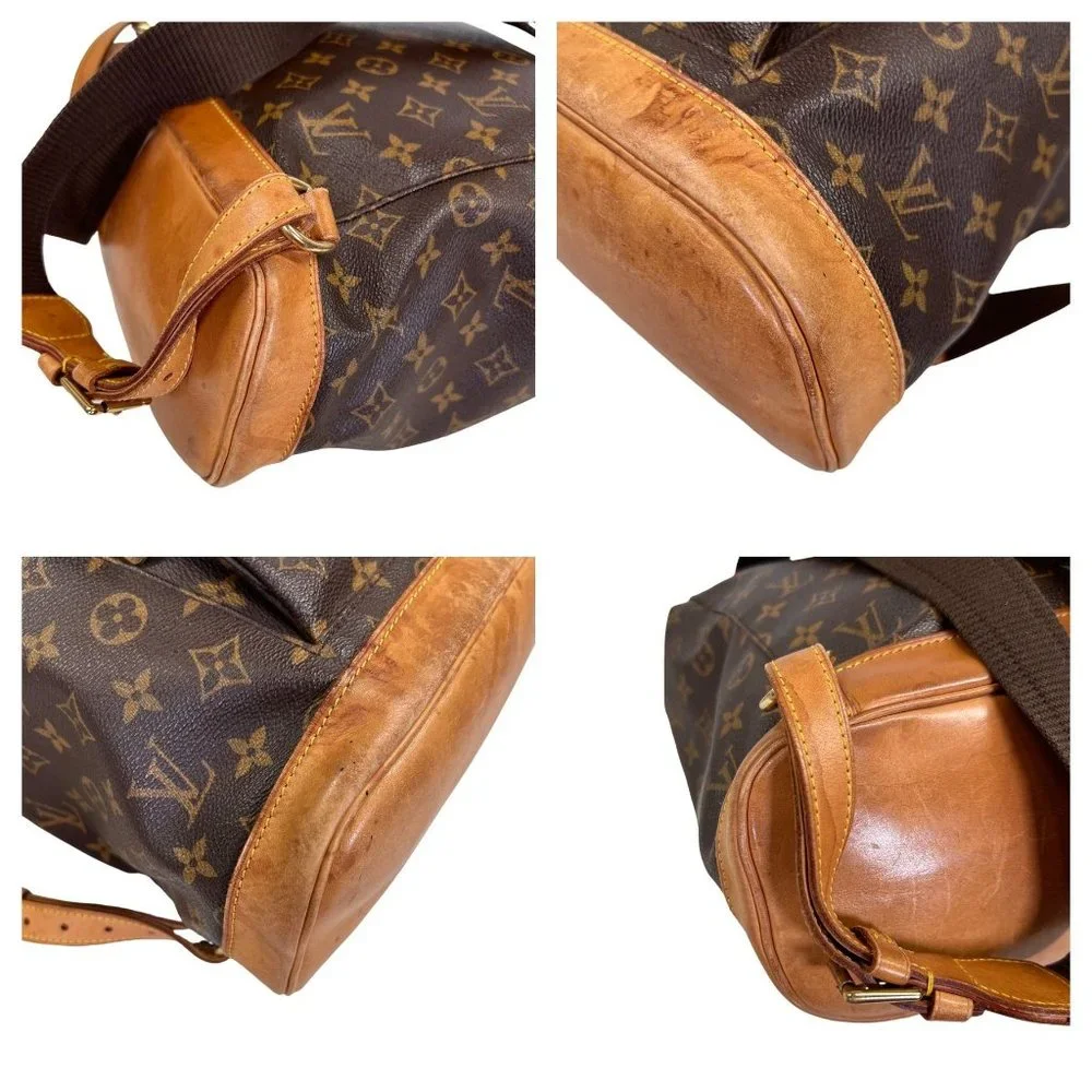 Authentic Louis Vuitton Backpack Bag Montsouris GM Monogram Used LV Handbag Vint - Picture 3 of 14